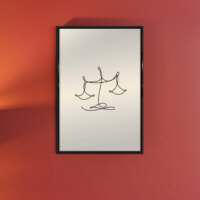 "Waage"- Poster im Rahmen